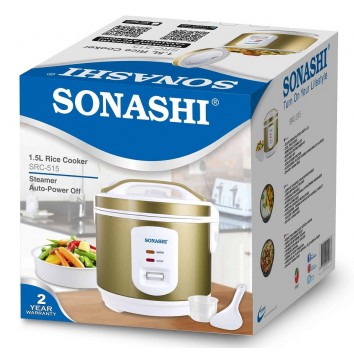 Sonashi Rice Cooker 1.5 Ltr. Cool Touch Body